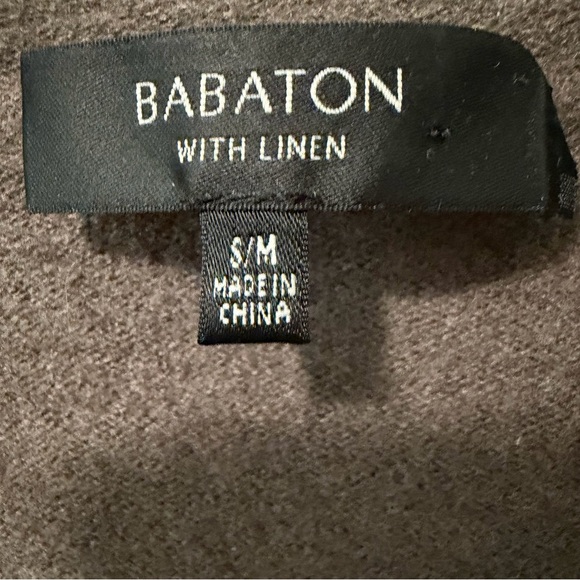 Babaton Wool Linen Blend V-Neck Sweater Size S / M Brown Aritzia Minimalist - Picture 5 of 10